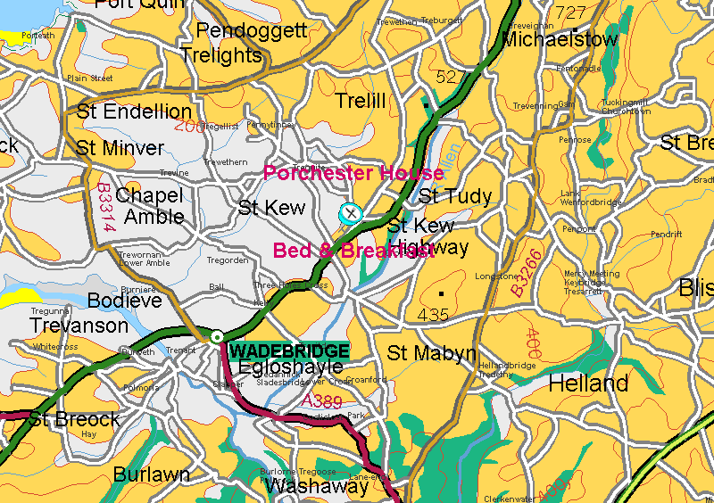 Map showing location of Porchester House